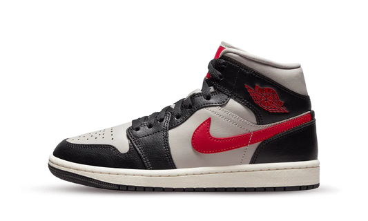 Jordan 1 Mid Black College Grey Gym Red (Women's)