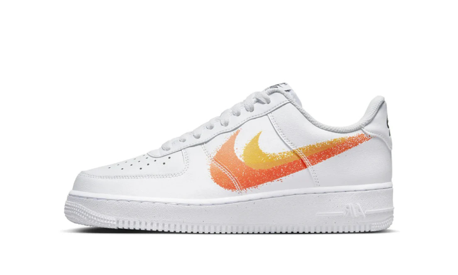 Nike Air Force 1 Low '07 Spray Paint Swoosh White Safety Orange