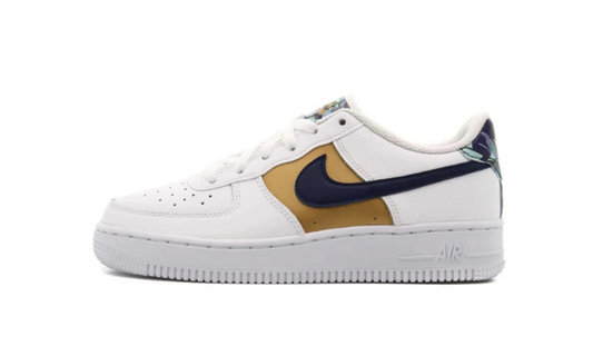 Nike Air Force 1 Low '07 LV8 White Blue Void Metallic Gold (GS)