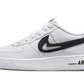 Nike Air Force 1 Low Cut Out Swoosh White Black (GS)