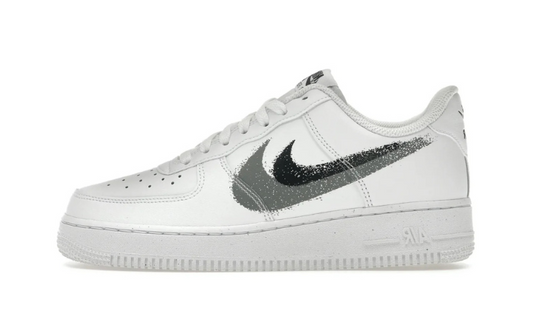 Nike Air Force 1 Low '07 Spray Paint Swoosh White Black Grey