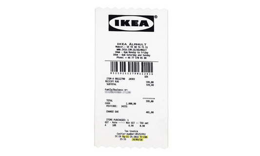 Virgil Abloh x IKEA MARKERAD "RECEIPT" Rug 201x89 CM White/Black