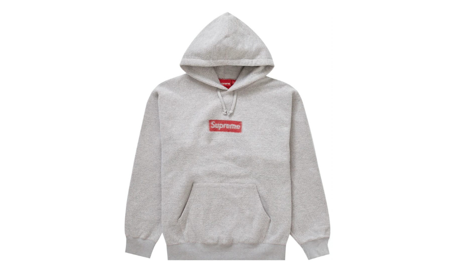 Supreme Inside Out Box Logo Hooded Sweatshirt Heather Grey