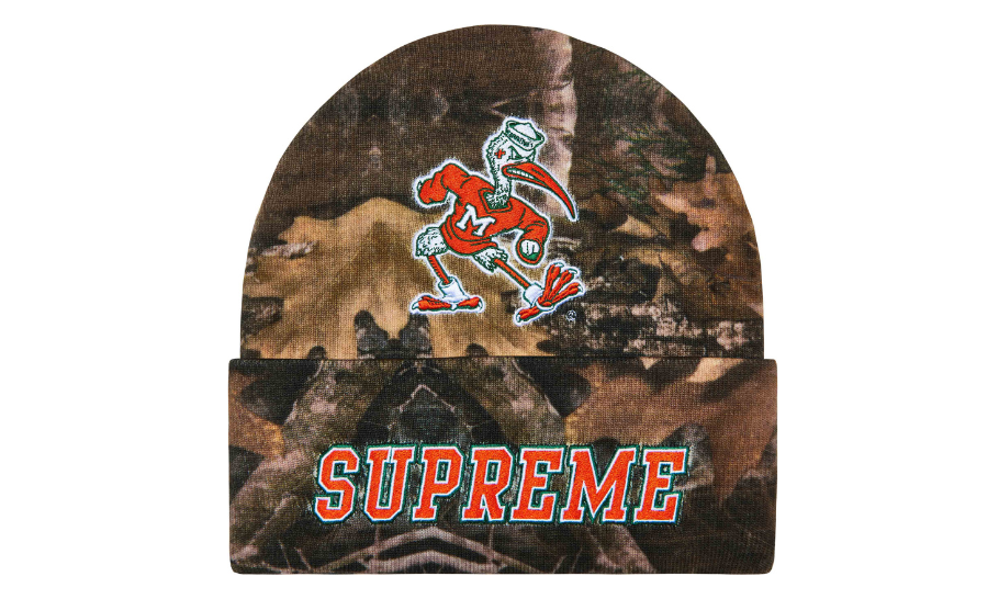 Supreme Mitchell & Ness NCAA Beanie Woodland Camo