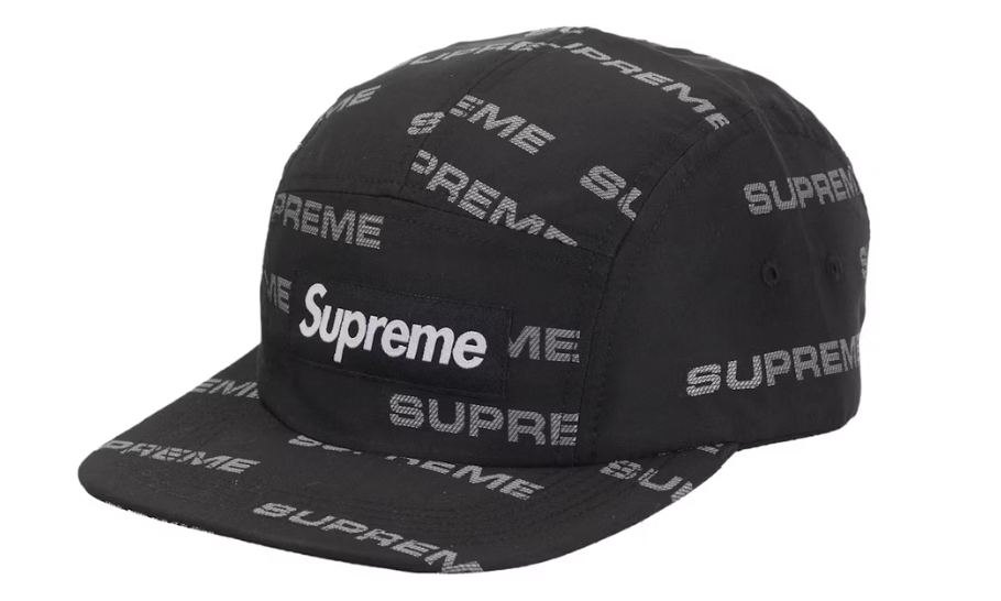 Supreme Reflective Jacquard Camp Cap Black