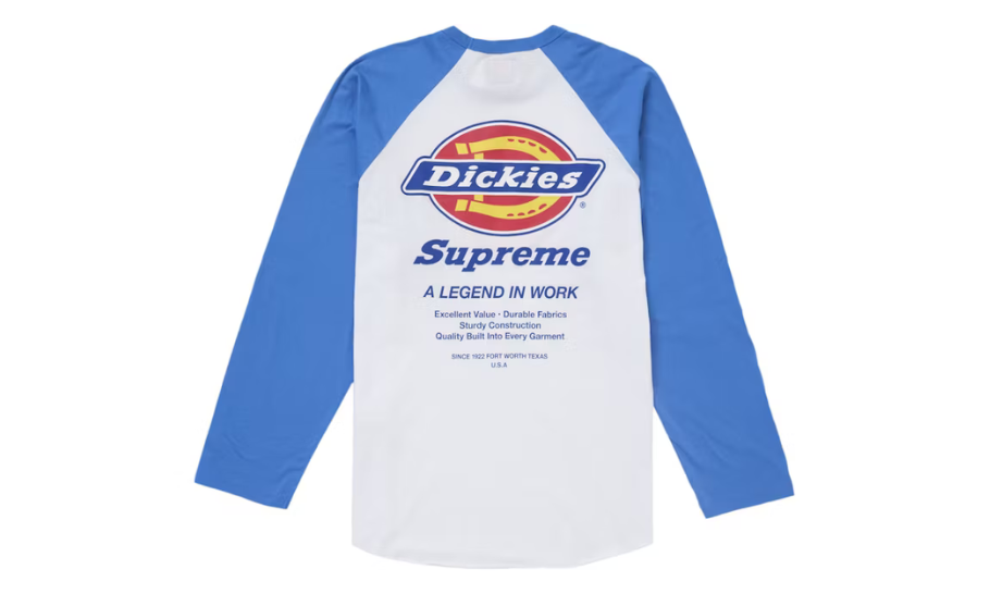 Supreme Dickies Raglan L/S Top Blue