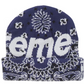 Supreme Bandana Big Logo Beanie Blue