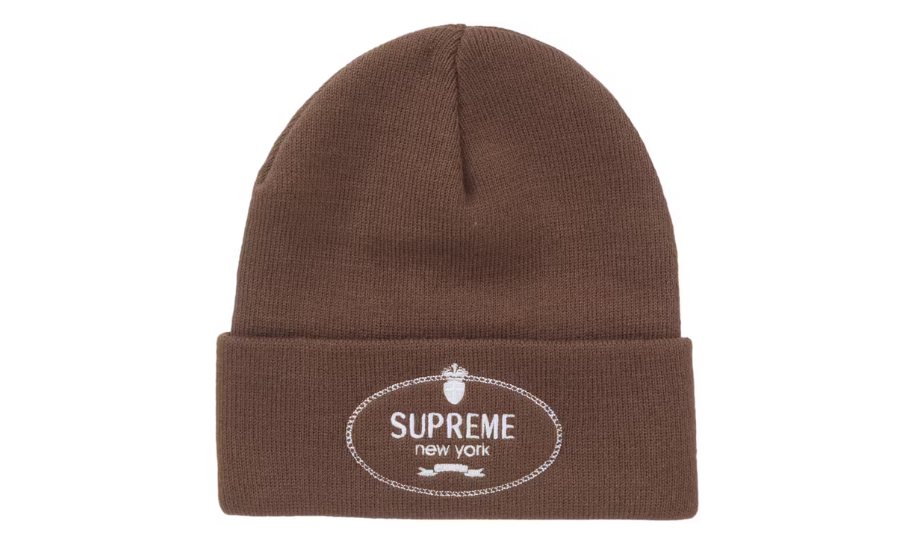 Supreme Crest Beanie Brown