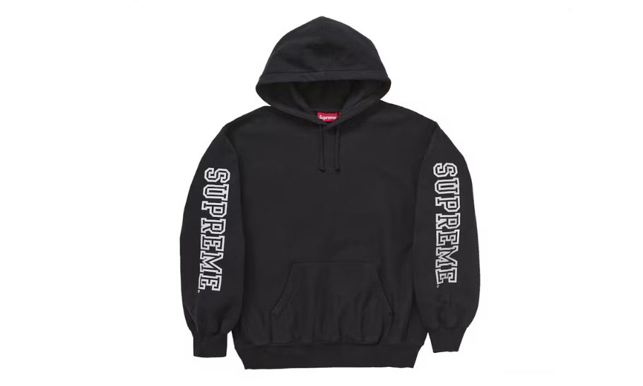 Supreme Collegiate Sleeve Hooded Sweatshirt Black