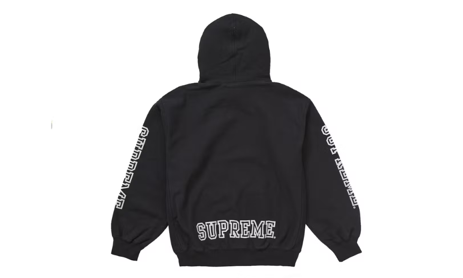 Supreme Collegiate Sleeve Hooded Sweatshirt Black