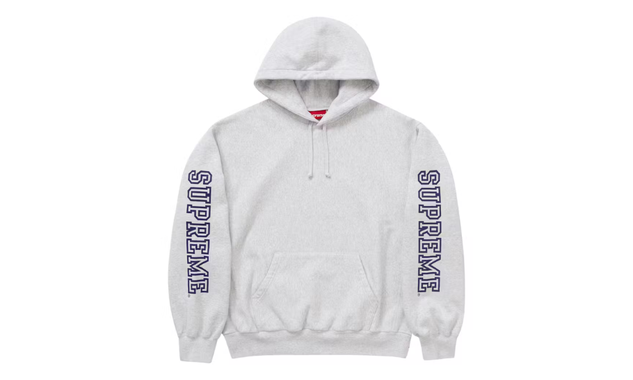 Supreme Collegiate Sleeve Hooded Sweatshirt Ash Grey