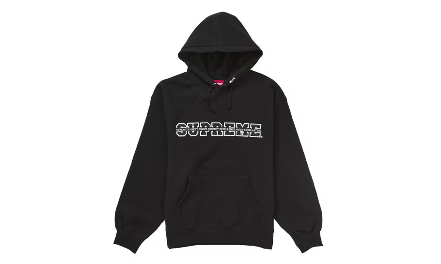 Supreme Collegiate Acronym Hooded Sweatshirt Black