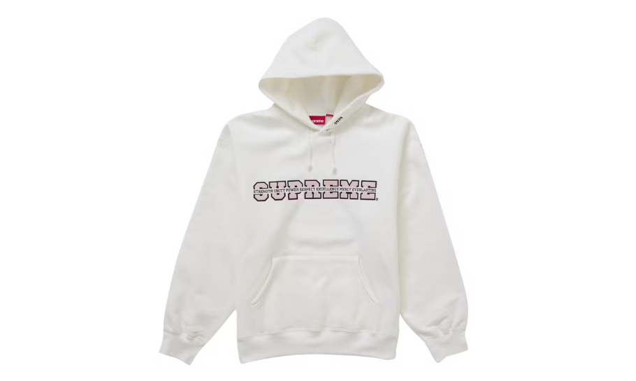 Supreme Collegiate Acronym Hooded Sweatshirt White