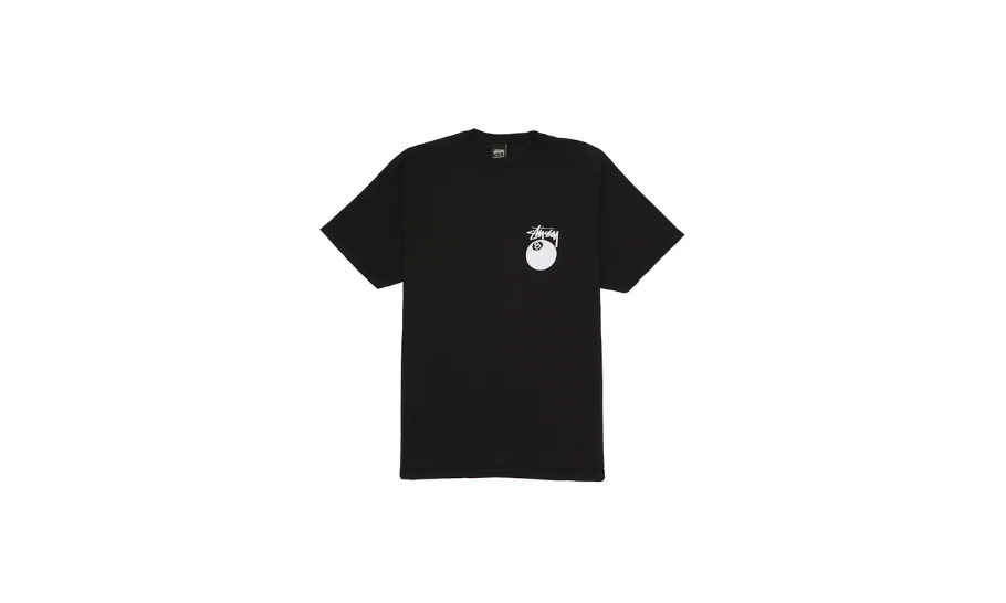 Stussy 8 Ball Pigment Dyed Tee Black