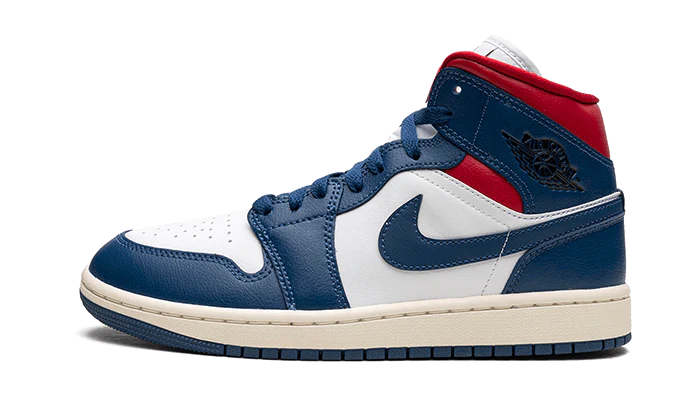 Jordan 1 Mid French Blue Gym Red (Women's)