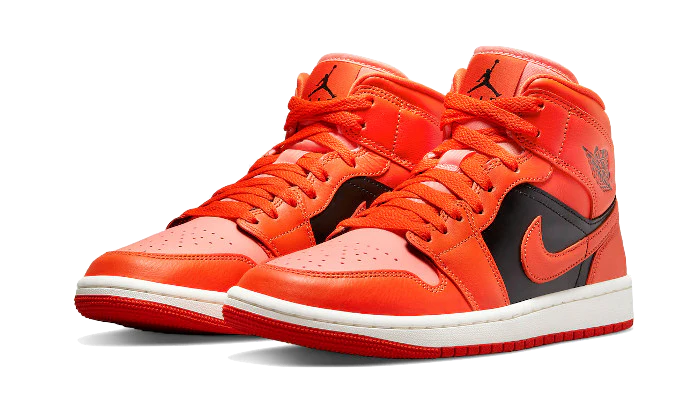 Jordan 1 Mid SE Rush Orange Crimson Bliss (Women's)