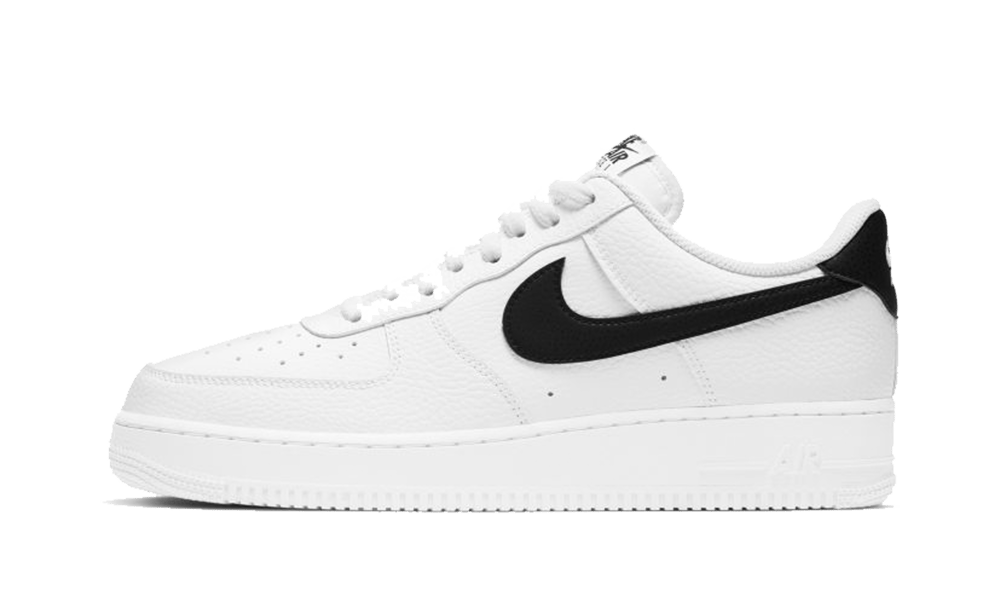 Nike Air Force 1 Low White Black Pebbled Leather - soleHub