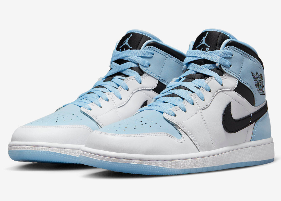 Jordan 1 Mid Ice Blue Black (2023) - soleHub