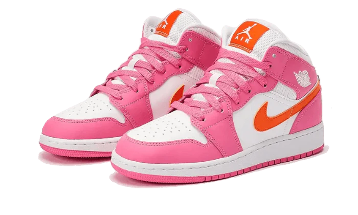 Jordan 1 Mid Pinksicle Safety Orange (GS) - soleHub